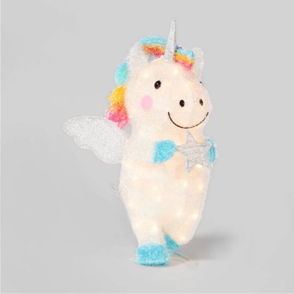 Tinsel Unicorn with 50 Christmas Lights From Target Wondershop | New With Box